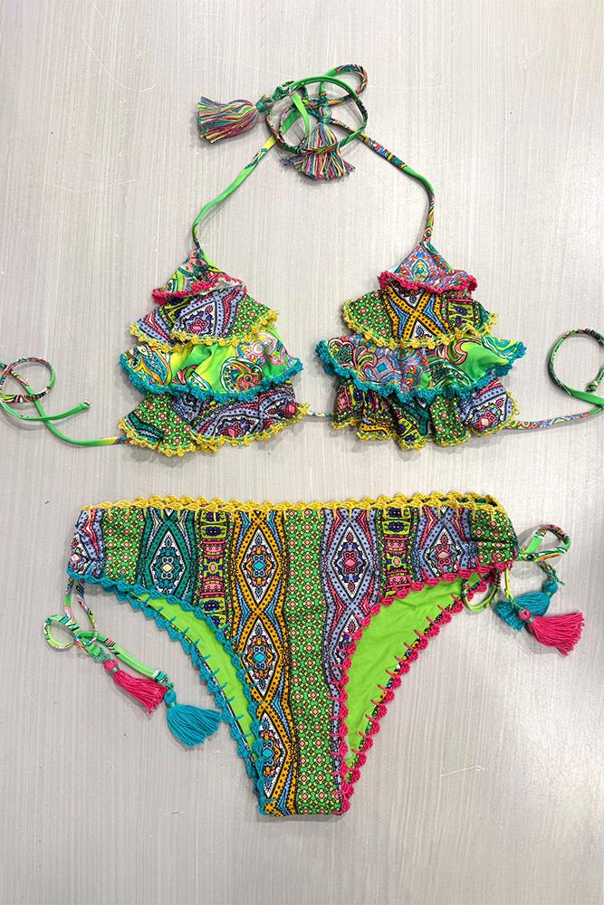 BIKINI TRIANGOLO DONNA VERDE E14 D03 21VERDE LAETITIA BEACHWEAR